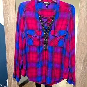 Express, size M, rayon, v-neck tie, EUC